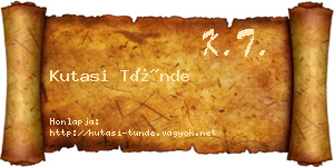 Kutasi Tünde névjegykártya