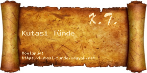 Kutasi Tünde névjegykártya