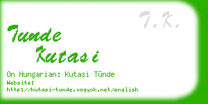 tunde kutasi business card